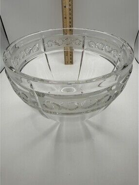 Rogaska Hand Cut Crystal Scalloped Serving Bowl Signed 10.5" Vintage